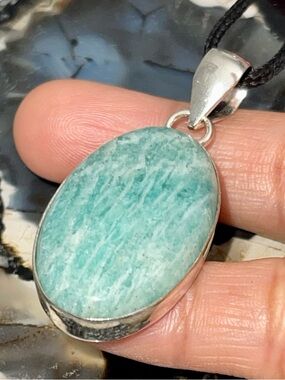 Oval Amazonite “The PeaceMaker Crystal” Pendant 2”